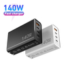 140-165W USB C Carregador rápido GaN PD USB C Estação de carregamento Bloco Hub Plug Adaptador de energia para laptop