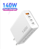 Carregador usb c de 140w, carregador mac book pro dobrável nexode pd3.1 pps 3 portas rápido gan adaptador de energia para carregador de parede para laptop