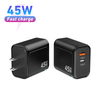 Bloco de carregador usb c, bloco de carregamento rápido de 45w pd 3.0 tipo c carregador de parede, adaptador de carregador gan de viagem dobrável