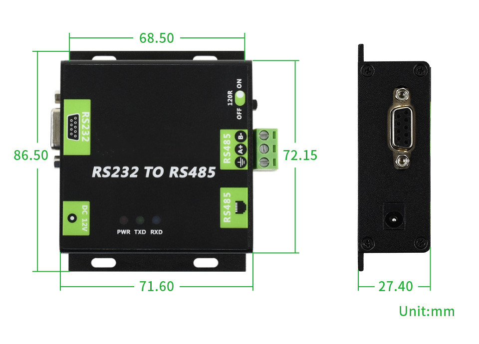 Conversor Industrial RS232/RS485 para Ethernet