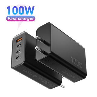 Adaptador de energia para carregador de parede compacto dobrável GaN carregador USB C 100W