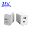 Carregador de parede 33w usb c gan pd 30w + qc 4.0 pps bloco de carregamento super rápido com display de watt e plugue dobrável adaptador de energia de porta tipo c 